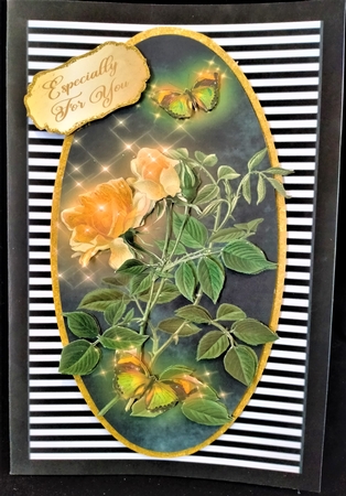 Magical Butterflies Slimline Card Topper - Yellow by Margarette Blakeborough