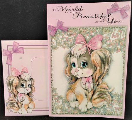 Gorgeous  Pooch in a Lilac Bow by Margarette Blakeborough