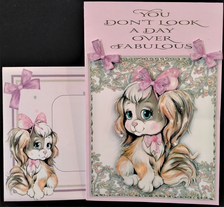 Gorgeous  Pooch in a Lilac Bow by Margarette Blakeborough