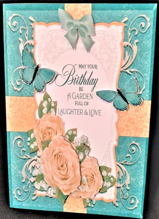 Flourish and Roses Birthday Card by Margarette Blakeborough