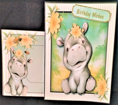 Gorgeous Baby Hippo with Flower  by Margarette Blakeborough