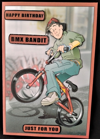 BMX Dude Red by Margarette Blakeborough