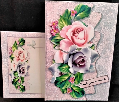 A5 Purple  Gorgeous Roses  Mini Kit by Margarette Blakeborough