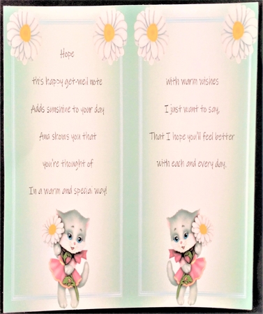 Get Well Soon 3 - 7x7inch card front with decoupage by Margarette Blakeborough