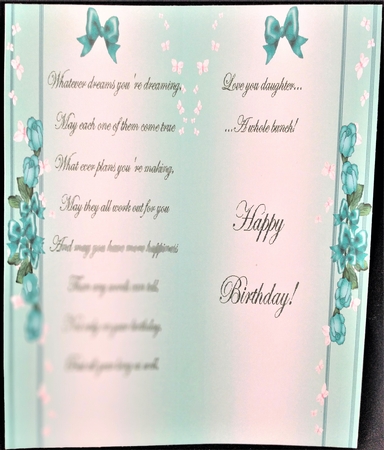 To a Very Special Daughter - A5 Quick Card with 3d Decoupage by Margarette Blakeborough