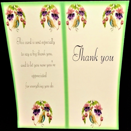 Robin Lace & Fuschia Flowers 6 x 6 Card Kit With Decoupage Insert Envelope Gift Cards & Masses Of Tags by Margarette Blakeborough