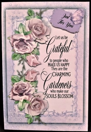 A5, Gorgeous Lilac Roses and Quote  by Margarette Blakeborough
