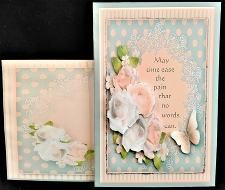 Peach Roses - Decoupage Card Mini Kit by Margarette Blakeborough