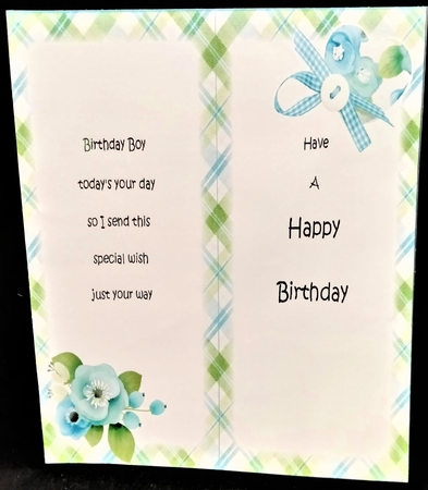 Swinging Over The Edge Asymmetric Decoupage Card & Inserts - Blue by Margarette Blakeborough