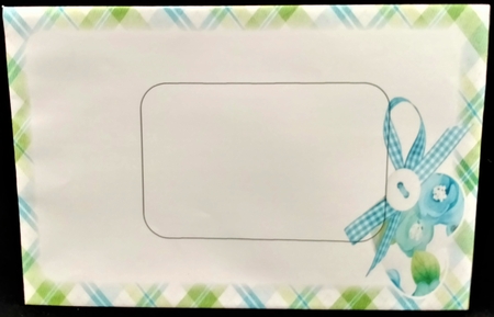 Swinging Over The Edge Asymmetric Decoupage Card & Inserts - Blue by Margarette Blakeborough