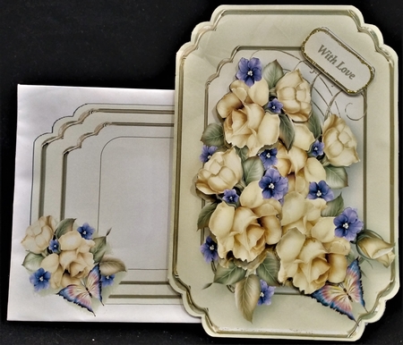 Yellow Roses - Pop-up Card Mini Kit by Margarette Blakeborough