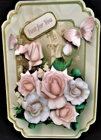Blush Roses - Pop-up Card Mini Kit by Margarette Blakeborough