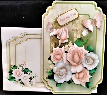 Blush Roses - Pop-up Card Mini Kit by Margarette Blakeborough
