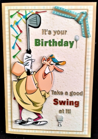 Birthday Golf swing male by Margarette Blakeborough
