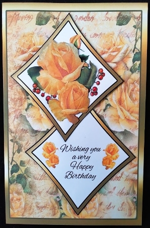 Two squares Yellow Roses HB by Margarette Blakeborough