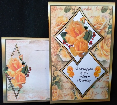 Two squares Yellow Roses HB by Margarette Blakeborough
