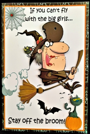 Flying with the big girls Halloween by Margarette Blakeborough