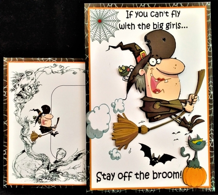 Flying with the big girls Halloween by Margarette Blakeborough