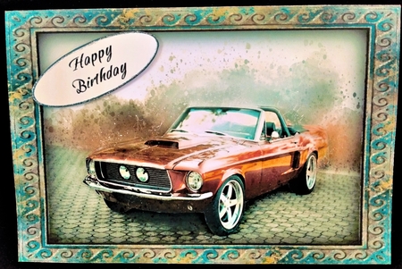 Vintage Car Card Front by Margarette Blakeborough