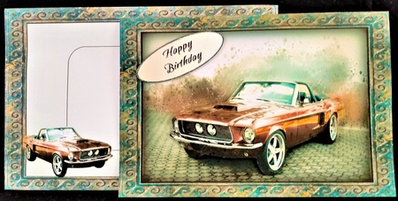 Vintage Car Card Front by Margarette Blakeborough