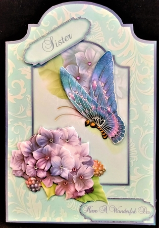 Stunning Hydrangea - Shaped Card Front with Step-by-Step by Margarette Blakeborough