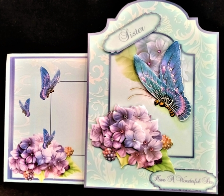 Stunning Hydrangea - Shaped Card Front with Step-by-Step by Margarette Blakeborough