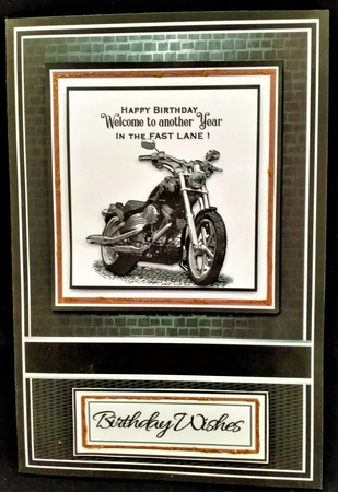 A5 Life in the fast lane Card Front with toppers and sentiments  by Margarette Blakeborough