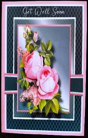 8X8 My Beautiful Mum Floral Card Front with decoupage  by Margarette Blakeborough