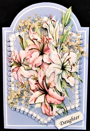 Print, Cut and Fold ,Gorgeous Lily and Babys Breath by Margarette Blakeborough