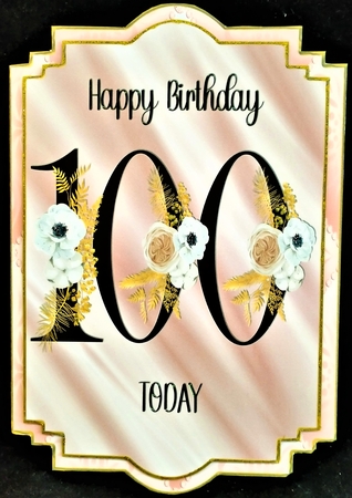 100th Birthday Shaped Card by Margarette Blakeborough