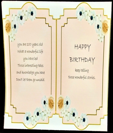 100th Birthday Shaped Card by Margarette Blakeborough