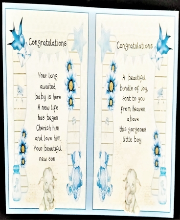 Baby Boy Elephant Decoupage Mini Kit by Margarette Blakeborough
