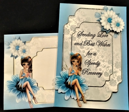 Get Well Soon 10 - 7x5 inch card front with decoupage by Margarette Blakeborough