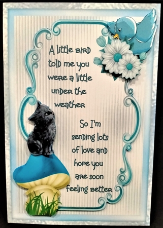 Daydreamer - 7x5 inch card front with decoupage by Margarette Blakeborough