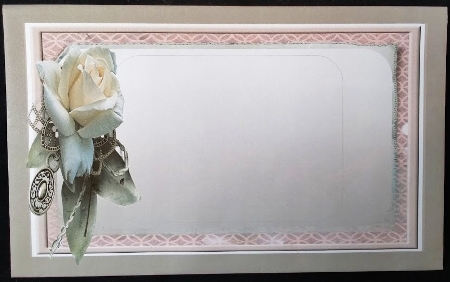 White rose and butterfly 6x6 by Margarette Blakeborough