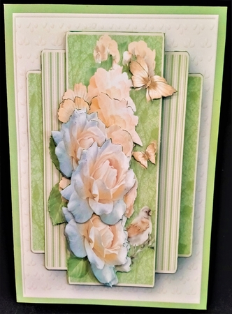 Apricot Roses - Decoupage Card Mini Kit by Margarette Blakeborough