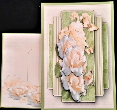 Apricot Roses - Decoupage Card Mini Kit by Margarette Blakeborough