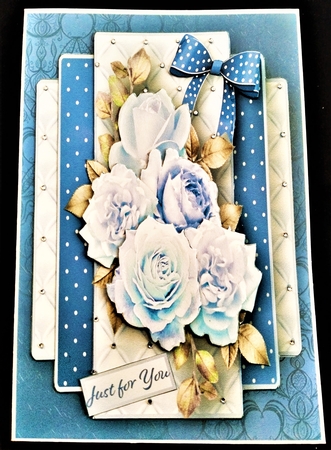 Blue Posy - Decoupage Card Mini Kit by Margarette Blakeborough