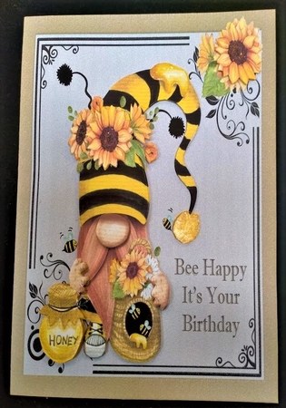 Bee Happy Gnome 02 by Margarette Blakeborough