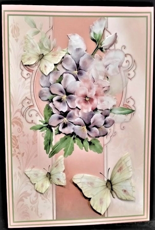 Pansy and butterfly A5 by Margarette Blakeborough