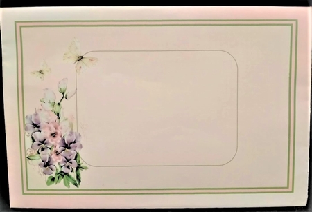 Pansy and butterfly A5 by Margarette Blakeborough