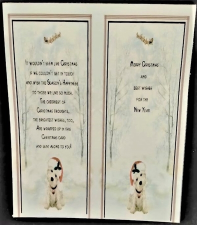 Santa Paws Decoupage Card Mini Kit 7x7 - Westie by Margarette Blakeborough