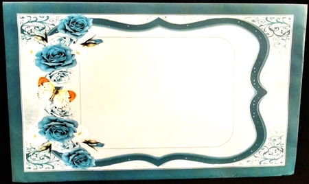 Tall Roses Blue and Vanilla Anniversary Card by Margarette Blakeborough