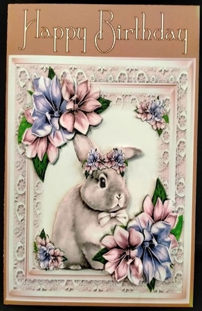 Cute Birthday Bunny  In Pink  Mini Kit by Margarette Blakeborough