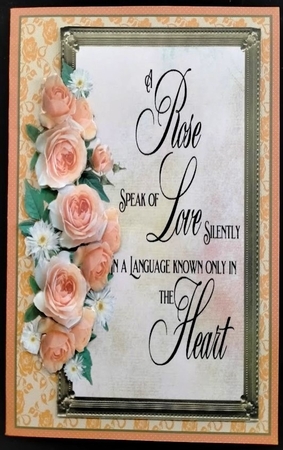 3 Peach rose card front/toppers with verse 5 by Margarette Blakeborough