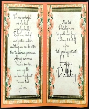 3 Peach rose card front/toppers with verse 5 by Margarette Blakeborough