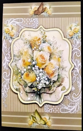 8x8 Mini Kit, Gorgeous Yellow Rose Bouquet , Pyramid  by Margarette Blakeborough