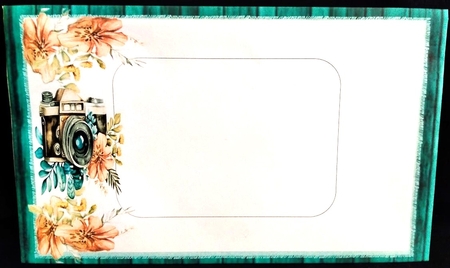 Floral Camera birthday card topper for 6x6 card by Margarette Blakeborough