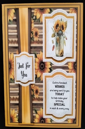 2 Panel sunflower Birthday card front 2 by Margarette Blakeborough