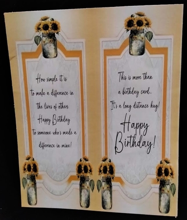 2 Panel sunflower Birthday card front 2 by Margarette Blakeborough
